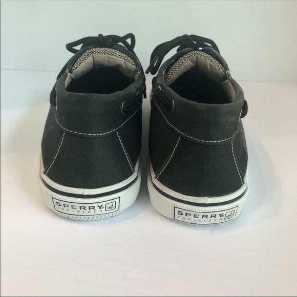 Sperry Topsider Halyard Black Canvas shoe Men's 11 - Picture 2 of 8